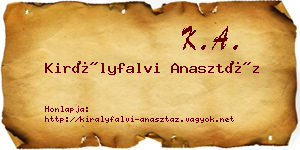 Királyfalvi Anasztáz névjegykártya